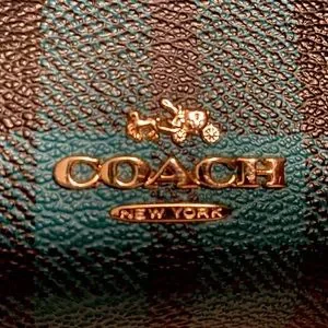 Coach Teal and Black Checkered Mini Backpack COACH Coach F38263 Mini Charlie Backpack Mini Backpack  main image 3